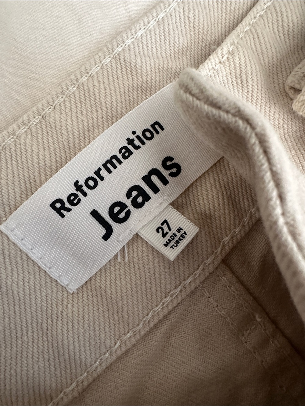 Reformation Women’s Straight Jeans in Natural Cream Unworn 27 - Picture 5 of 5